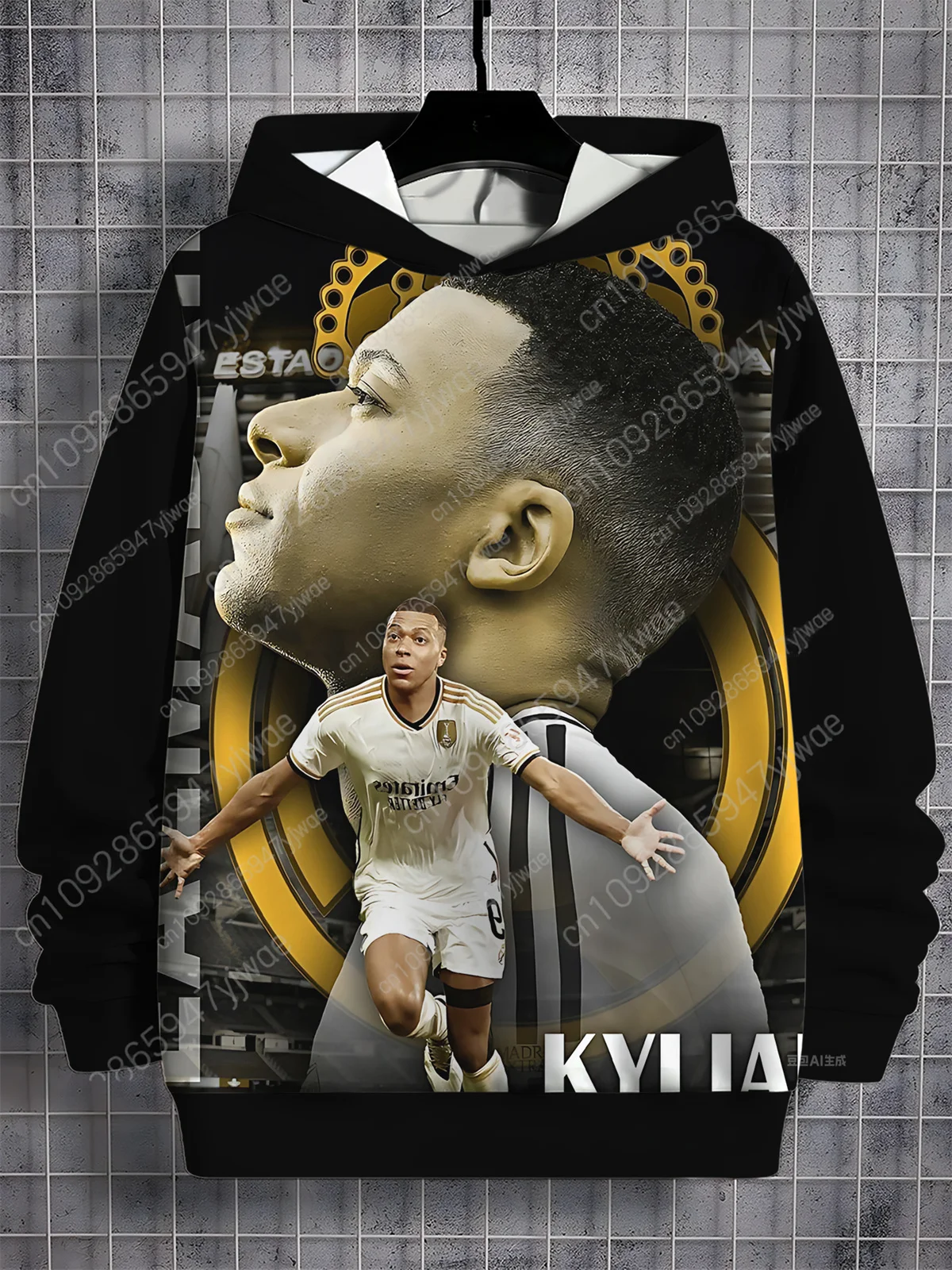3D 프린트 올 넘버9 축구 스타 킬리안 음바페 시즌 남성 캐주얼 스웨트셔츠 쿨 풀오버 탑스 옷 가을 남성 후드티