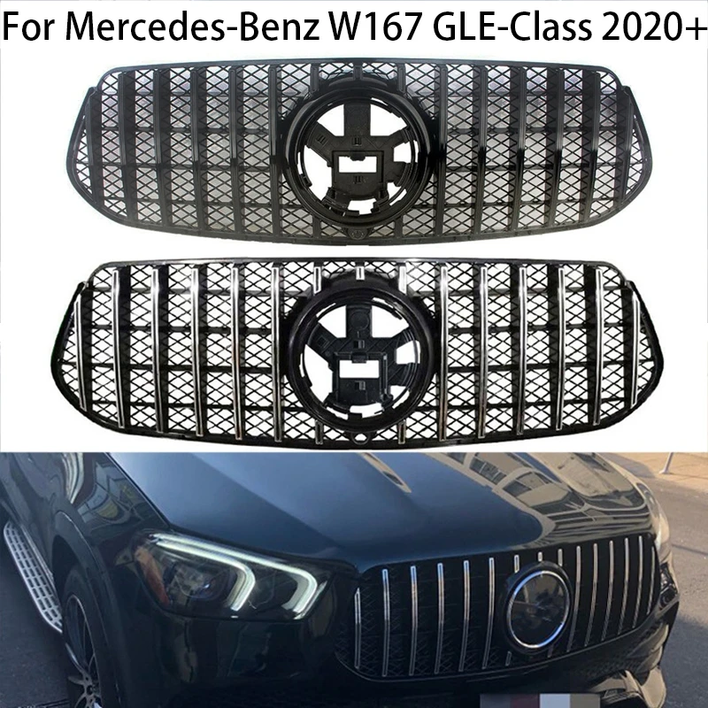 For 2019-2020 Mercedes-Benz GLE-class GLE350 W167 Car Front Kidney Grille Hood Front Bumper Radiator Grill GT Style