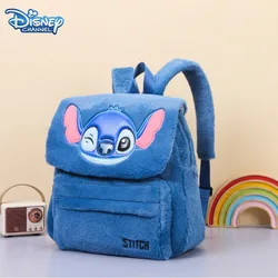 Hot Sales New Disney Cute Backpack Ins Blue Stitch Funny Cartoon Large-Capacity Student Backpack Kindergarten Bag Child Gift