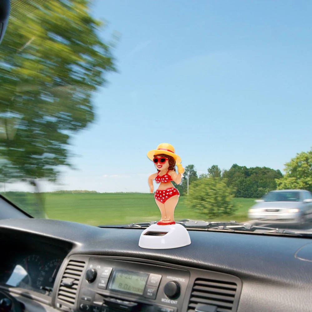 Cartoon Cactus Car Accessories Auto Dashboard Decoration Creative Gift Soldier Solar Powered Dancing Shaking Head Car Ornaments