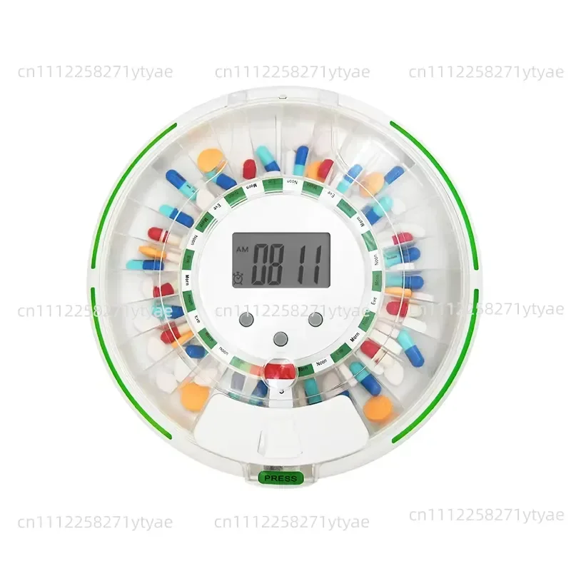 High-quality intelligent 28-grid pill dispenser, automatic smart medicine box with alarm reminder