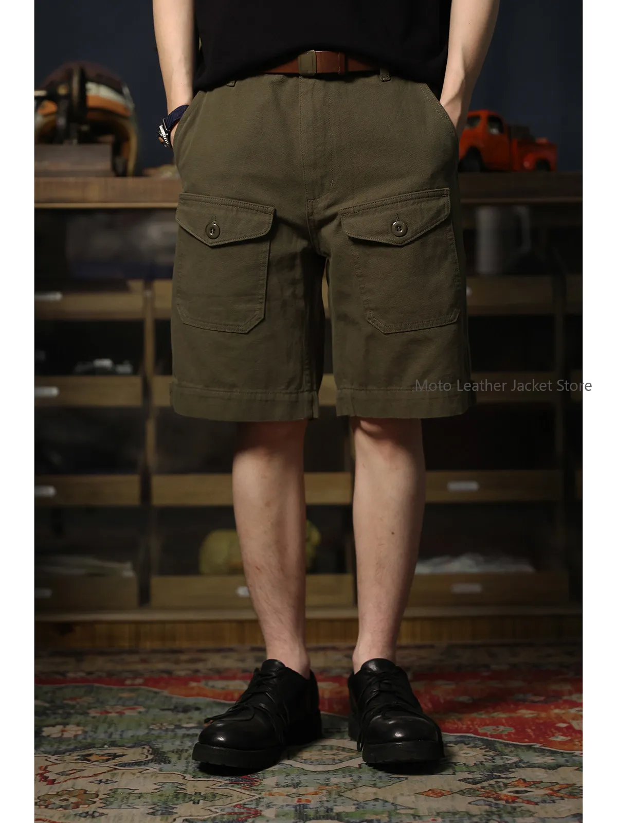 

Pocket Workwear Shorts Multi-Pocket Storage American Vintage Washed Canvas Workwear Shorts