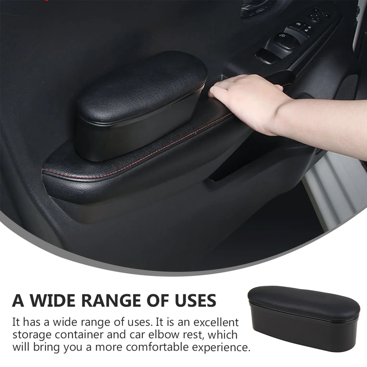 

2Pcs Car Door Armrest Cushion Elbow Support Durable Storage Box Easy Install Side Door Armrest Pad for Long Driving Car Supplies