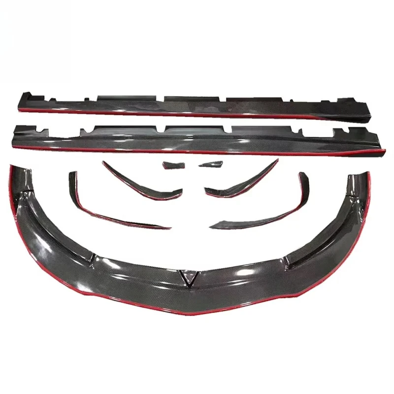 AutoParts Realm Store Durable Car Auto Parts AccessoriesFor CLA4 Front Spoiler Side Rear Diffuser RZ Style Red