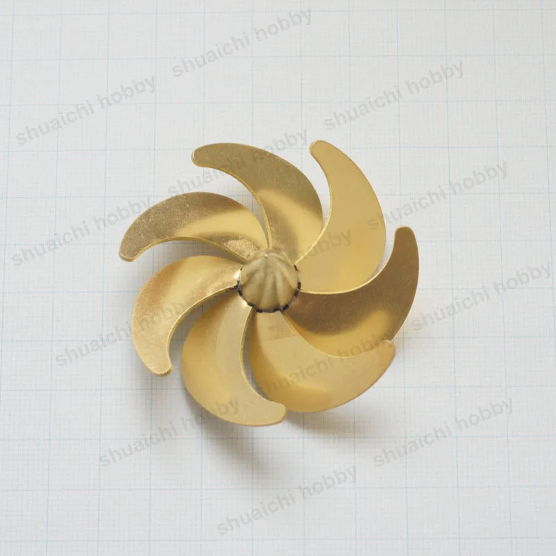 1 Paar Außen durchmesser 55mm 7-Blatt-Propellerwellenloch 4mm Messing propeller Schiffs antriebs teile für DIY-Modell-U-Boot-RC-Boot