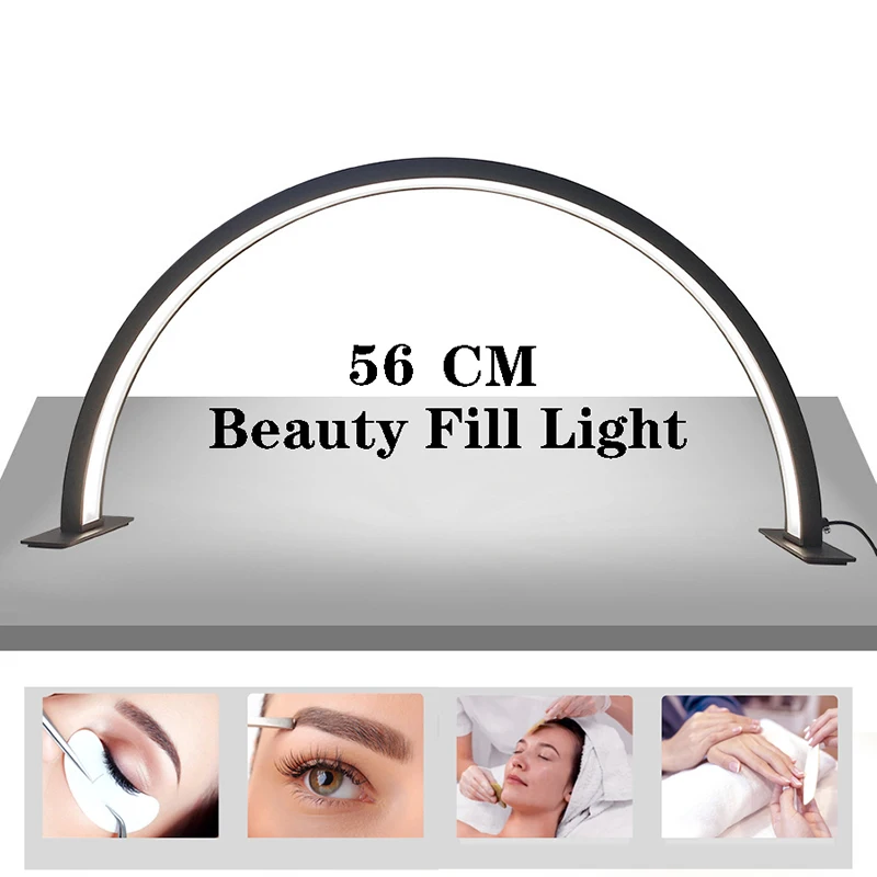 U-شكل نصف القمر مسمار ضوء العمل صالون تجميل ضوء محدد 44/56/66 سنتيمتر أبيض وأسود الحد الأدنى مسمار مصباح الجمال لمبة مكتب