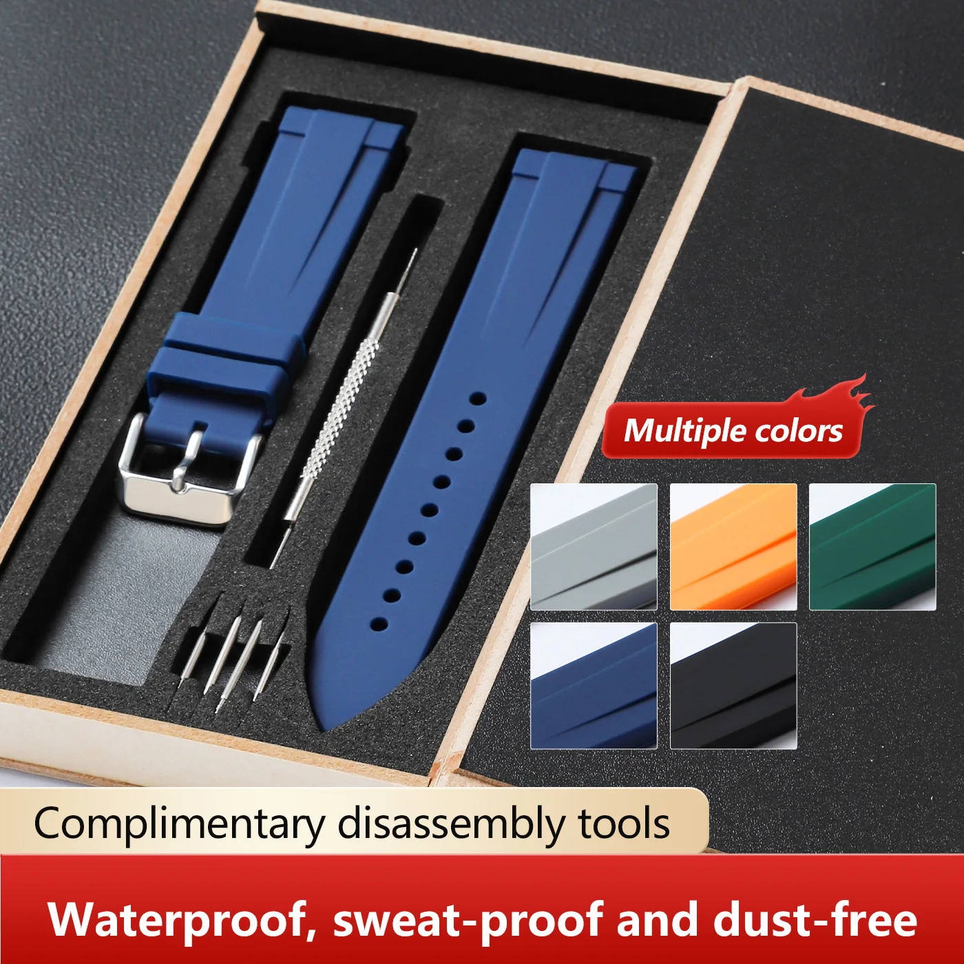 Silicone Watch Bands 18/19/20/21/22/24 mm Soft Quick Release Rubber Watch Bands Galaxy, Garmin Huawei Watch Straps