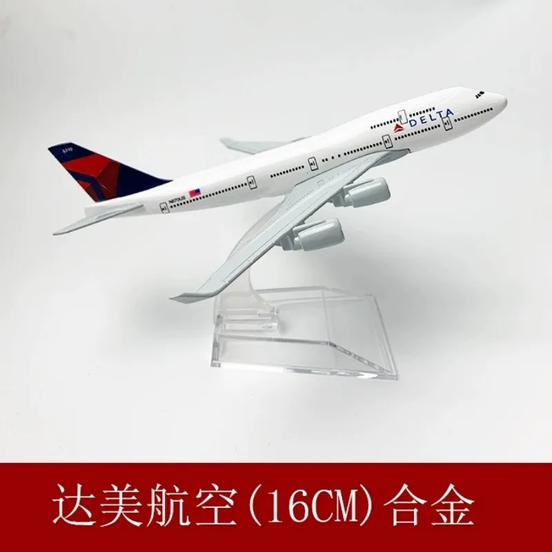 6Inch 16CM Boe-ing Delta B747 Airplane Model Replica Alloy Material Scale Aircraft Diecast 1/400 Scale Planes Collected Gift
