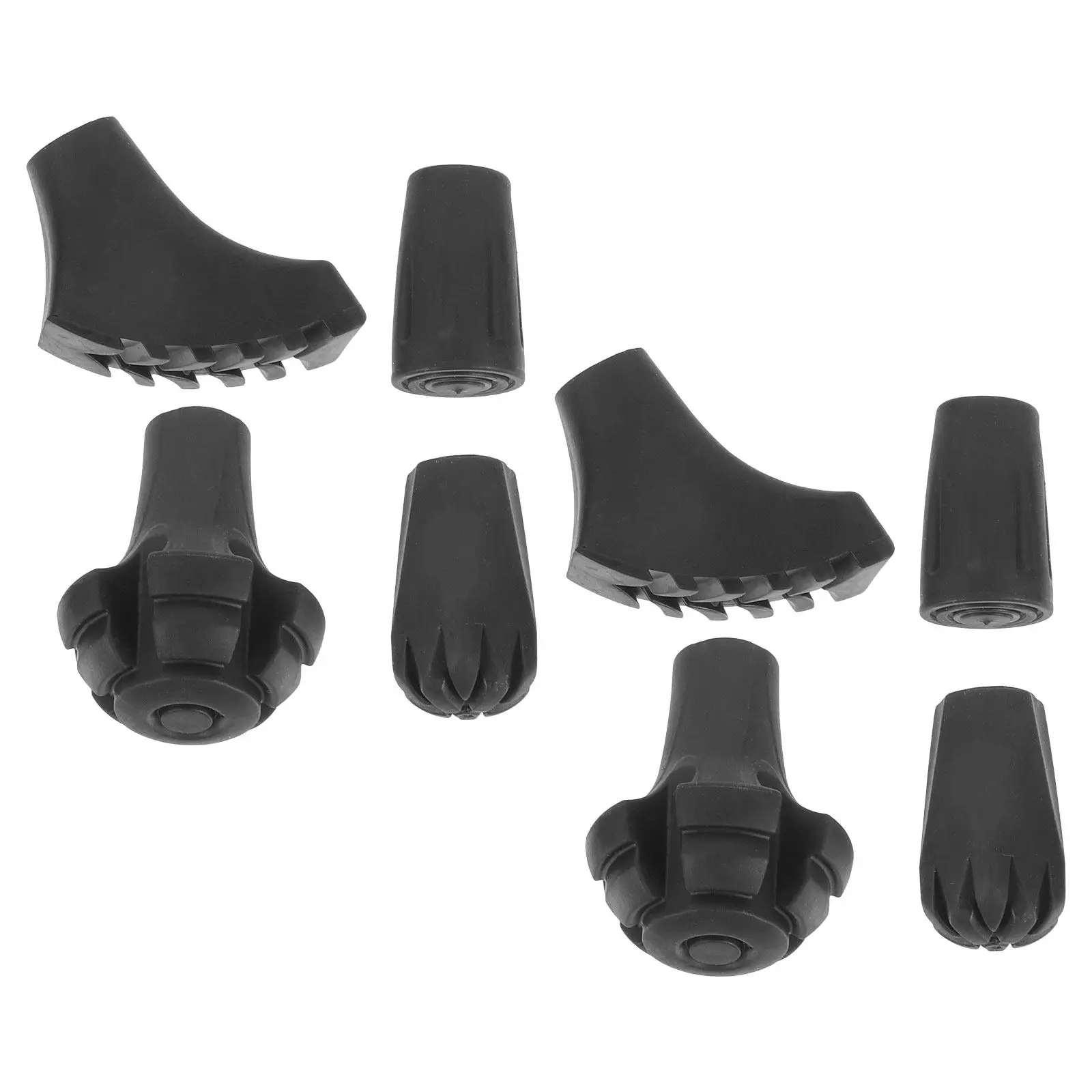 Rubber Crutch Tips 8 Piece Non Slip Walking Stick Caps Hiking Trekking Pole Replacement Accessories