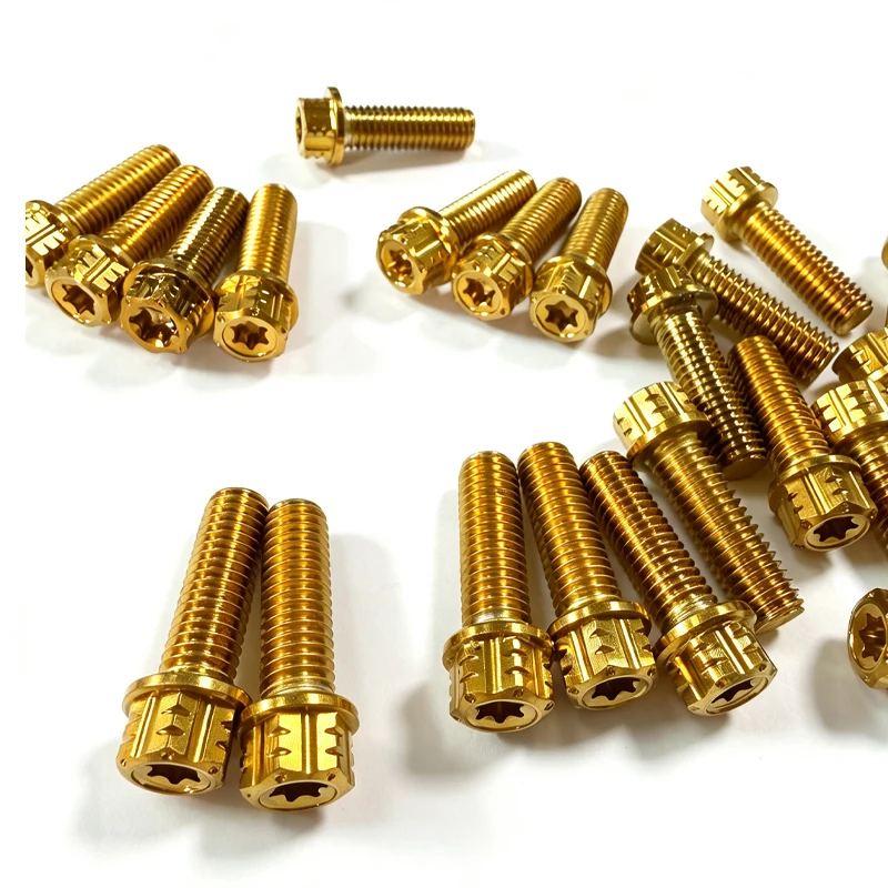 Golden Screw Motorcycle Modification Repair Bolt for Shock Absorber Brake Caliper Universal Motorcycle Accessories