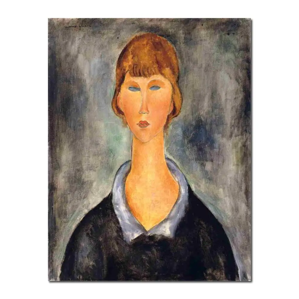 

Modern painting abstract Portrait of a Young Woman II by Amedeo Modigliani High quality Hand painted