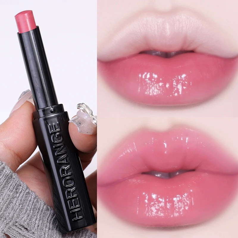 Crystal Jelly Lipstick Moisturizing Lasting Non-stick Cup Water Mirror Black Tube Lip Tint Solid Lipgloss Lips Makeup Cosmetics