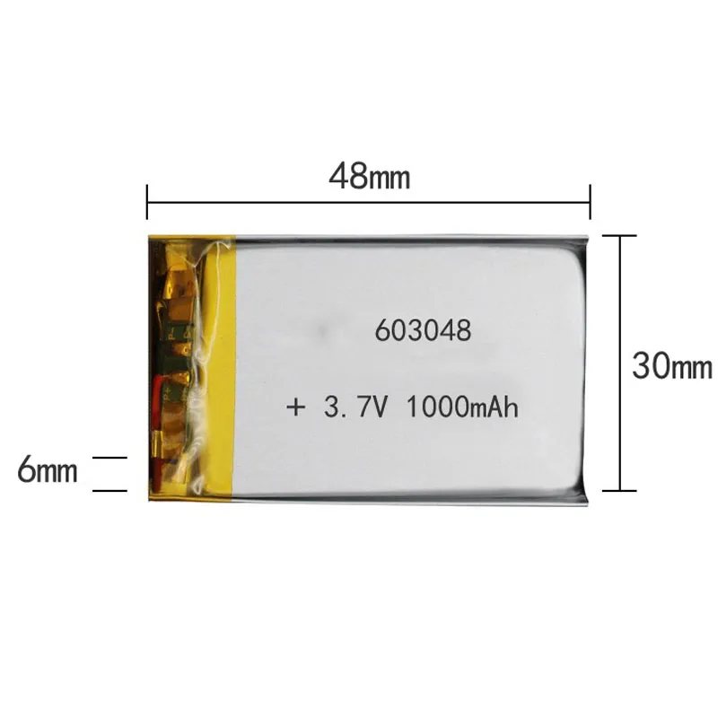 2/5/10/20Pcs 3.7V 1000mAh 603048 Lithium Polymer Ion Battery 2.0mm JST Connector