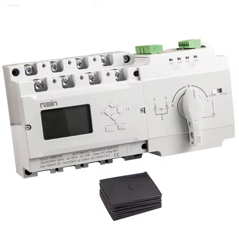 RDS3-125D 4P Radin ATS Generator Dual Power Automatic Transfer Switch with Control Panel Circuit Breaker 63A 100A 125A C/D