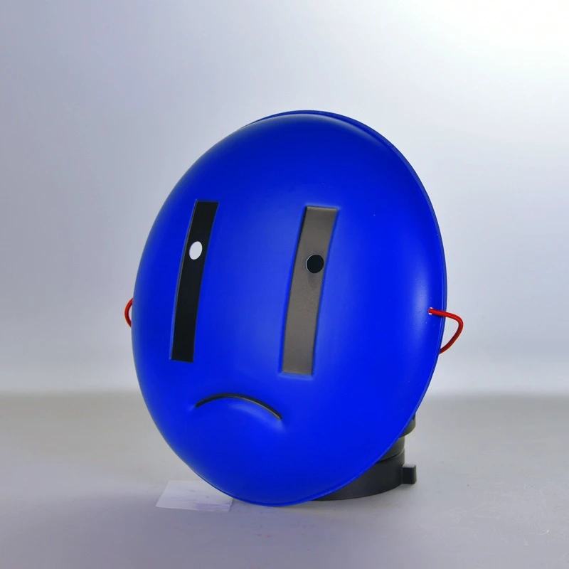 Masque Déprimé, Accessoire de Jeu de Rôle de Survivant de Backroom, Masque d'Adulte d'Halloween, Masque d'Emoji, Masque Jaune pour Invités de Fête, Masque Déprimé Bleu