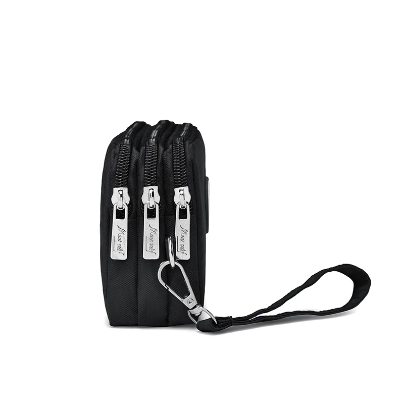 Picture 5: Nylon Lady Three-Layer Zippered Mobile Phone Zero-Purse Canvas Simple Handheld Key Card Bag