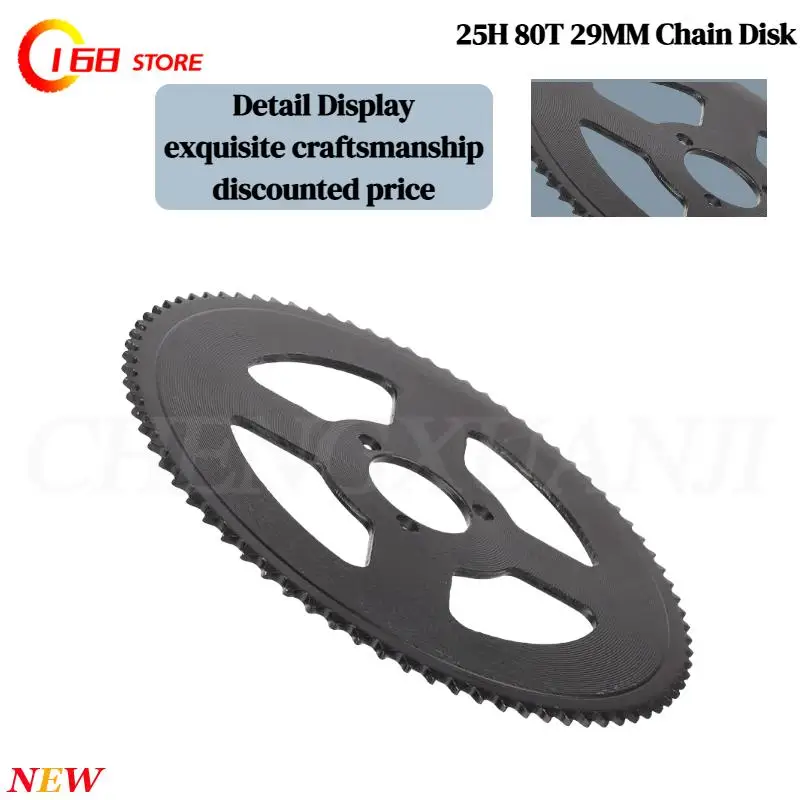 Piñón de cadena trasero de 25H y 80 dientes, 29mm, para minimotos, quads, karts, scooters y motocicletas de cross.