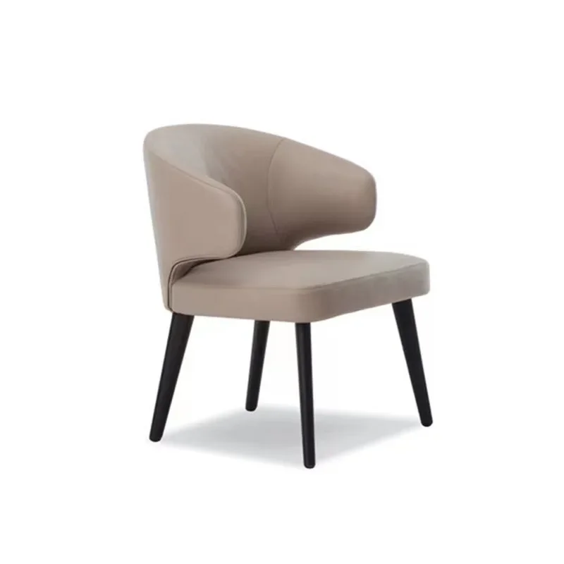 luxury hotel, solid wood soft bag dining chair, reception negotiation back chair, cafe western restaurant leisure chair 5
