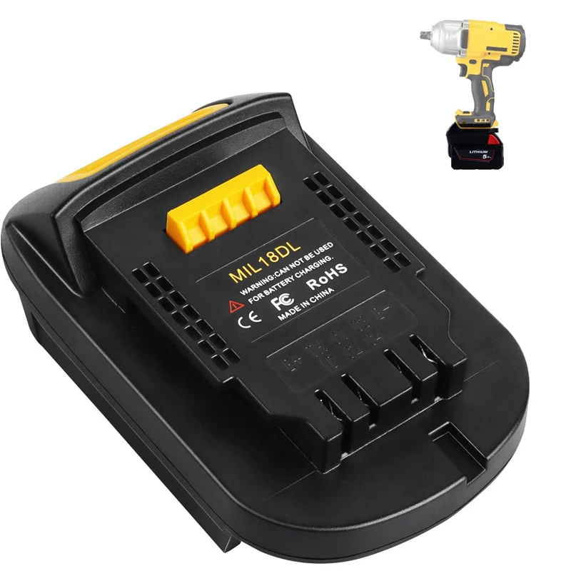 

MIL18DL Battery Adapter For Milwaukee 18V Li-ion battery Convert to For Dewalt 18V 20V Power Tools Power Tool Accessories