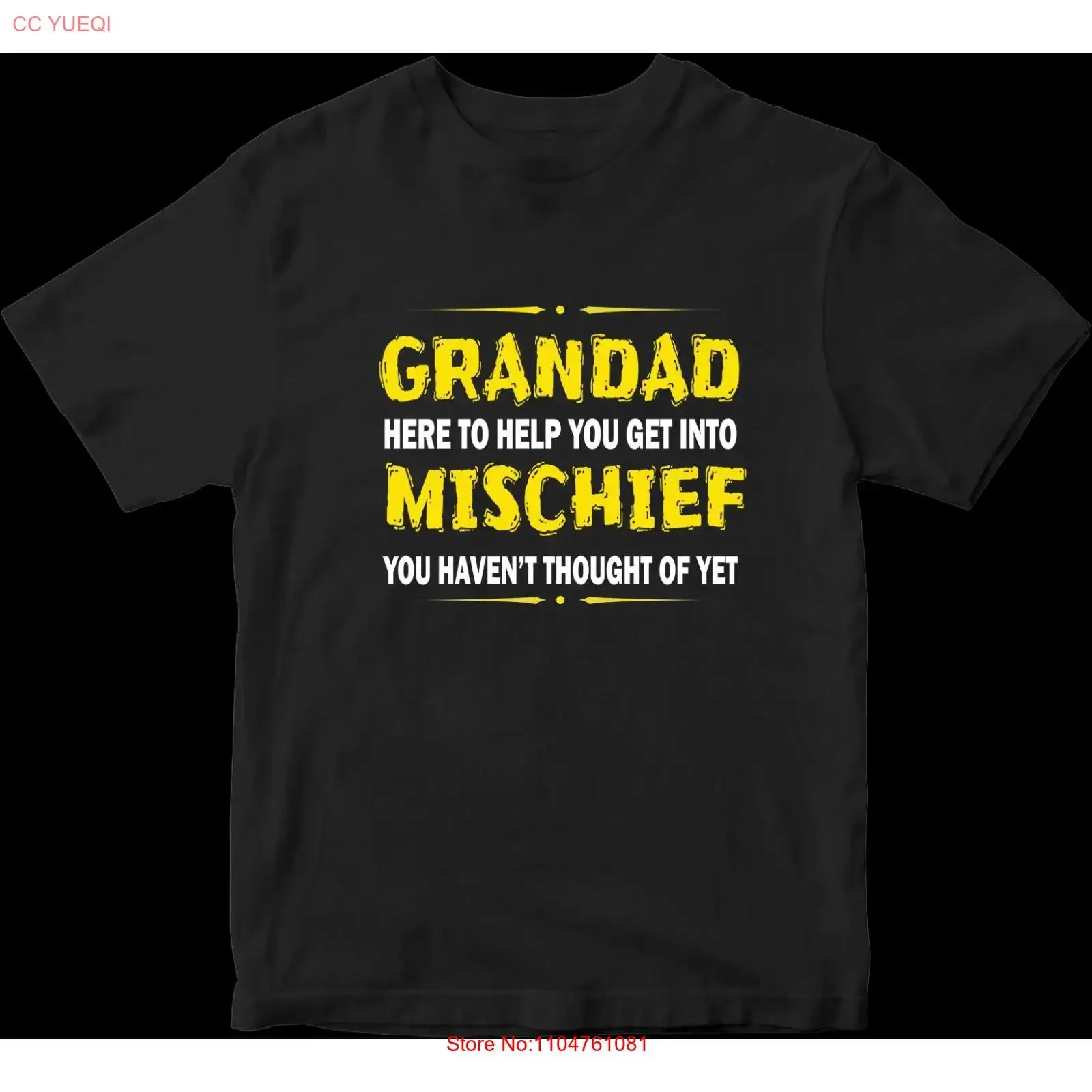 Grandad Here To Help You Mischief T shirt Funny Happy Family Members Celebration vintage Washed Top For Everyday Wear