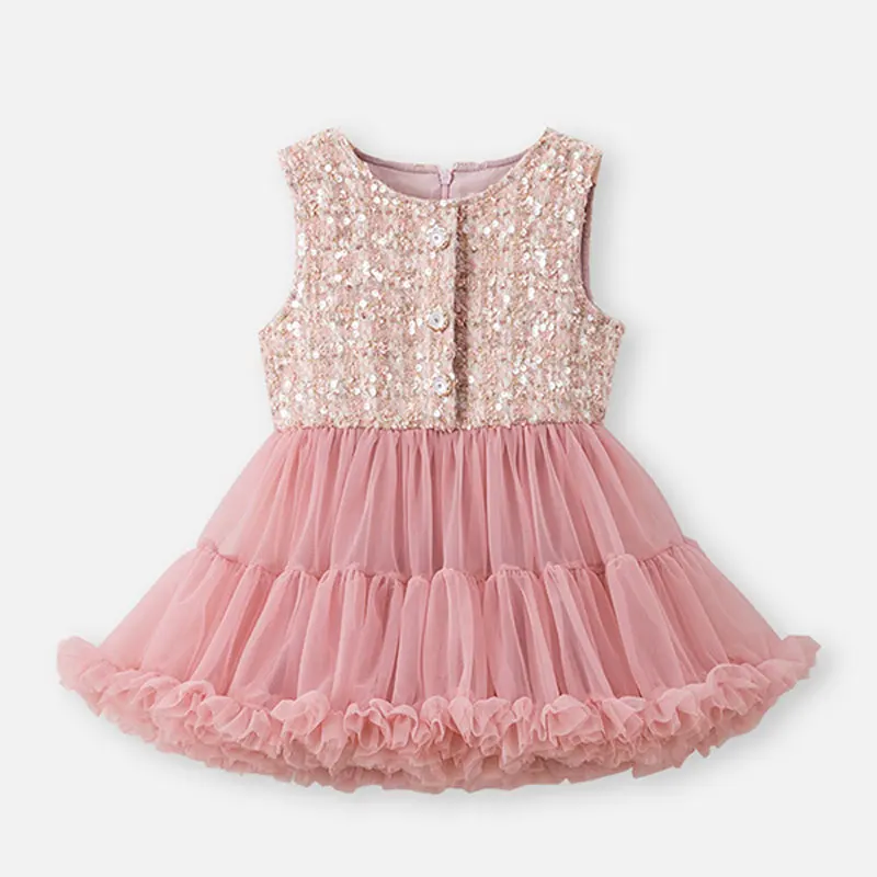 New Girls TUTU Dress Fluffy Tulle Sleeveless Vest Princess Pettiskirt Kids Ballet Party Performance Dress for Children L230