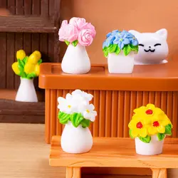 Colorful Simulation Potted Plants Resin Flower Model Micro Landscape Ornaments