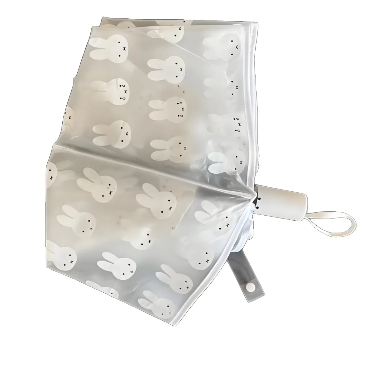 Hot Anime Kawaii Miffy Umbrella Fully Automatic Three-fold Frosted Handle Transparent Umbrella for Both Weather and Rain view 5