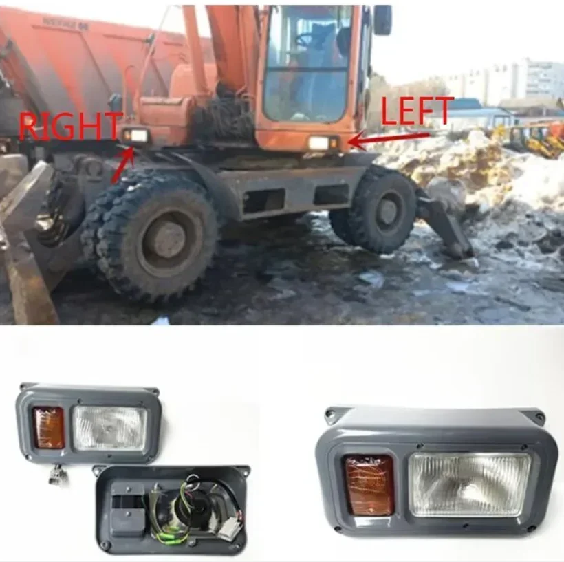 For Excavator Parts Doosan Daewoo DH210/150W 5/7/9 Wheel Digging Rubber Wheel Working Steering Headlight Quality Accessories