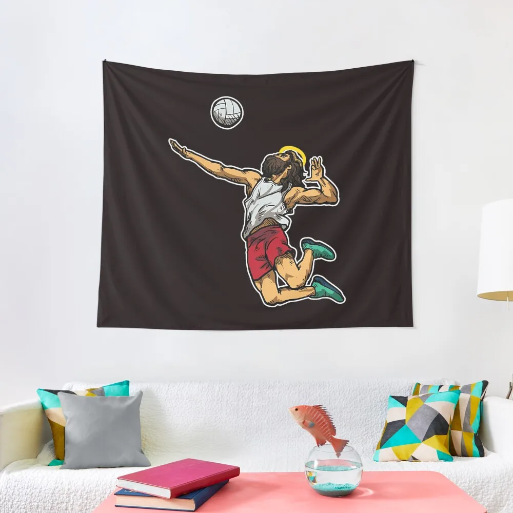 

cool jesus volleyball Tapestry Bed Room Decoration Decorative Wall Things To The Room Luxury Living Room Decoration Tapestry