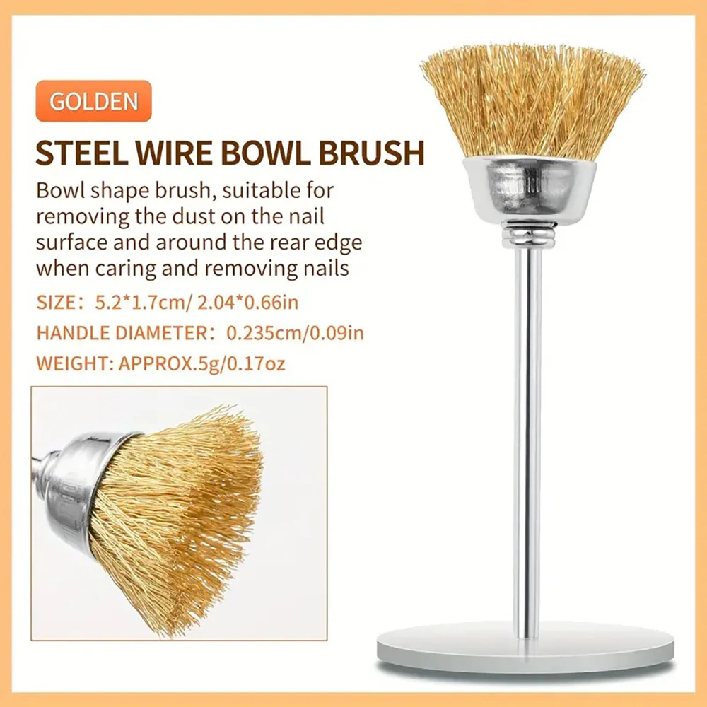قطعتان من فرش الملفات الكهربائية، عجلات تلميع الأسلاك النحاسية، فرش أكواب تلميع لإزالة الصدأ، أداة مانيكير فنية للأظافر، تنظيف عديم الرائحة