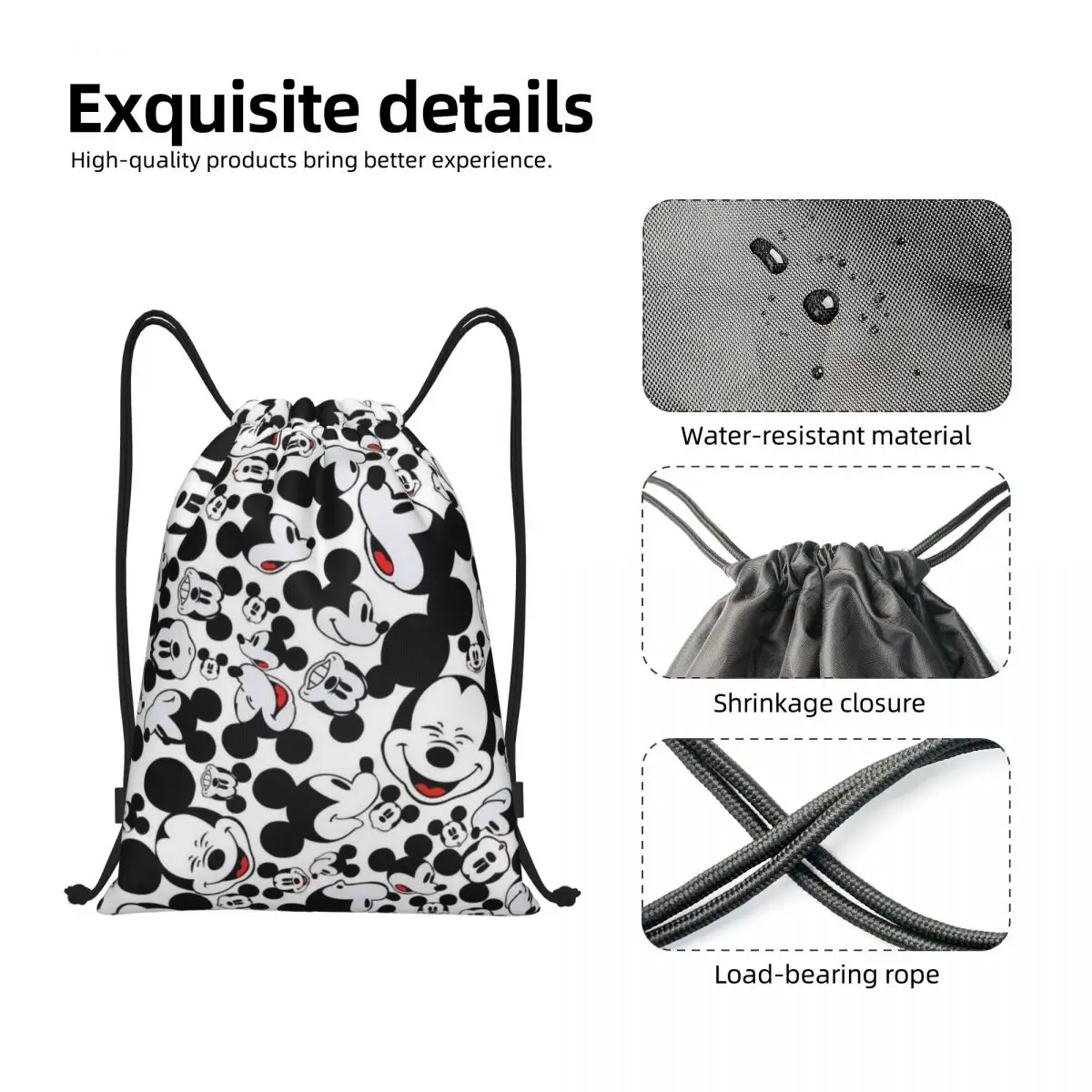 Custom Mickey Mouse Minnie Drawstring Bags for Shopping Yoga Backpacks Men Women Sports Gym Sackpack