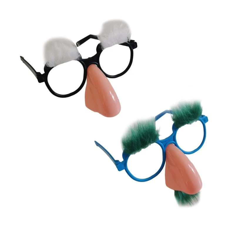 Disguise Glasses with Nose Funny Old Man Glasses with Eyebrows and Mustache