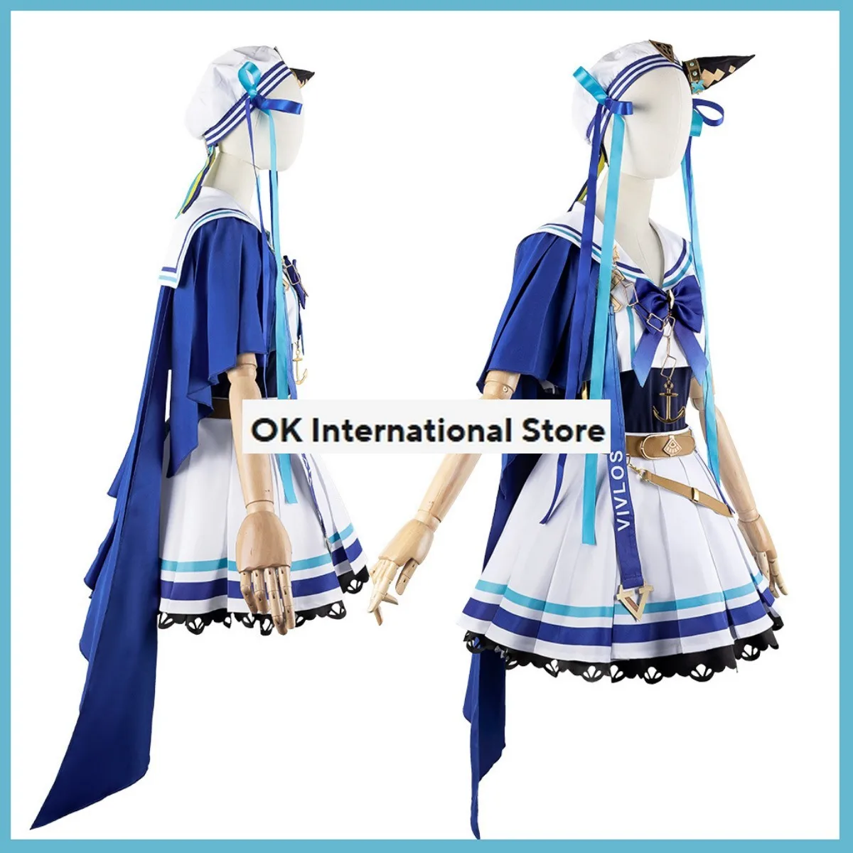 Umamusporcelain: azole Derby Vivlos Cosplay Costume pour femme, jeu d'anime, bleu marine, uniforme, jupe, chaussures, sexy, Kawaii, fête d'Halloween, trempé