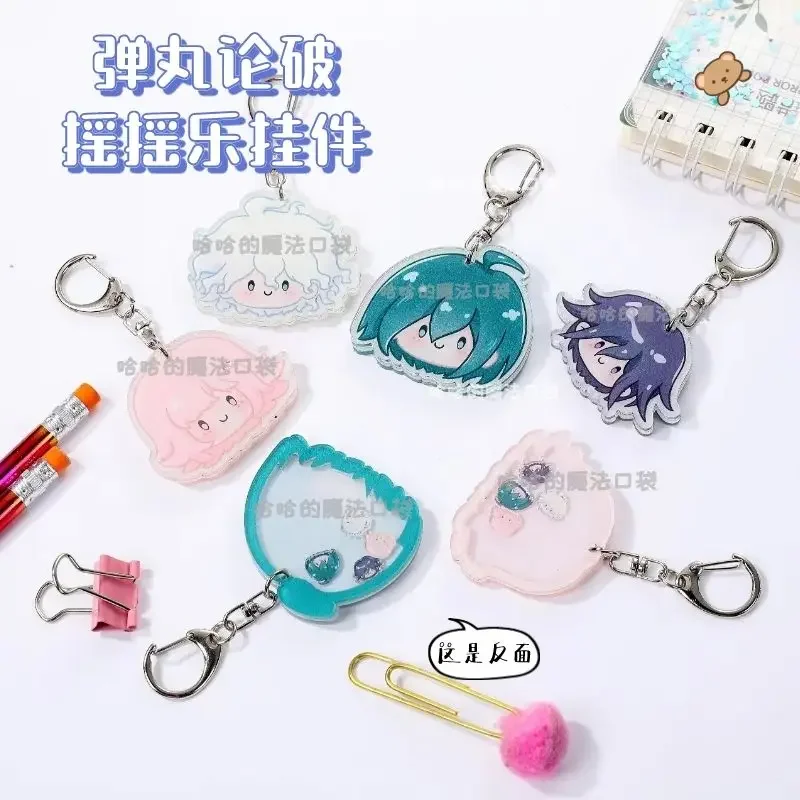 Danganronpa Trigger Happ Anime KeyChain Nanami ChiaKi Men Key Chain for Women Kokichi Oma Figure Acrylic Keyring Pendant Gift