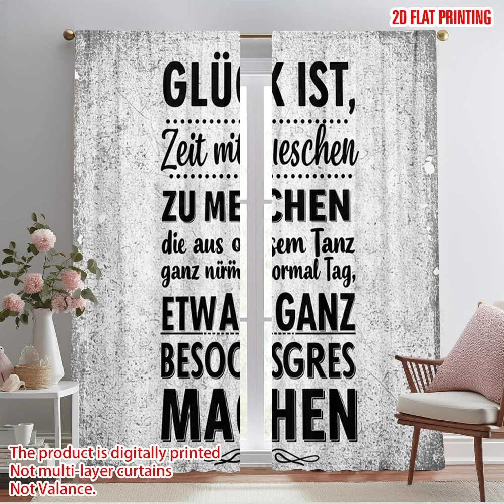 

2pcs 2D flat printing Drapes Happiness, People, Normal, Special, Make Fabric Without Electricity Festive Curtains for Holiday
