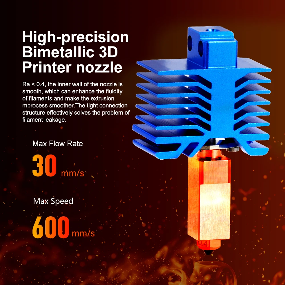 TZ5.0 Hotend-Kit für Bambu Lab P1P/P1S, einteilige Bimetall-Härtestahldüse, Hotend 0,4 mm für Bambulab X1/X1C 3D-Druckerteil – Detail 15
