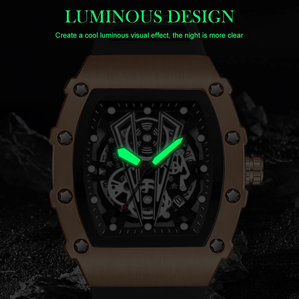 Watch Large Dial For Men Quartz Waterproof Sport Square Luminous Watch For Men Foreign Trade Watch Large Dial For Men Quartz Wa