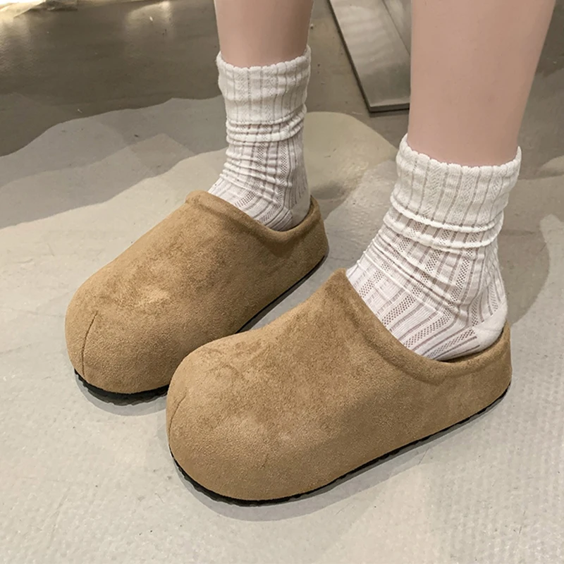 

Platform Women Slippers Flats Slingback Suede Mules Shoes Fashion Cozy Autumn 2025 New Brand Casual Dress Zapatillas De Mujer