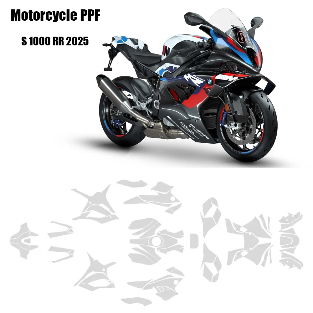 

Защитная прозрачная пленка от царапин для BMW S1000RR 2025, TPU пленка для защиты обтекателей, PPF пленка для защиты кузова