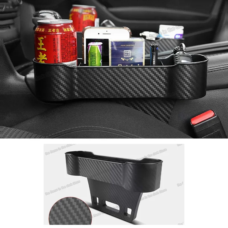 carbon fiber Car Seat Gap Storage box drink holder for dodge fiat freemont journey trumpchi gs8 gs5 gs4 plus gs3 ga6 ga5