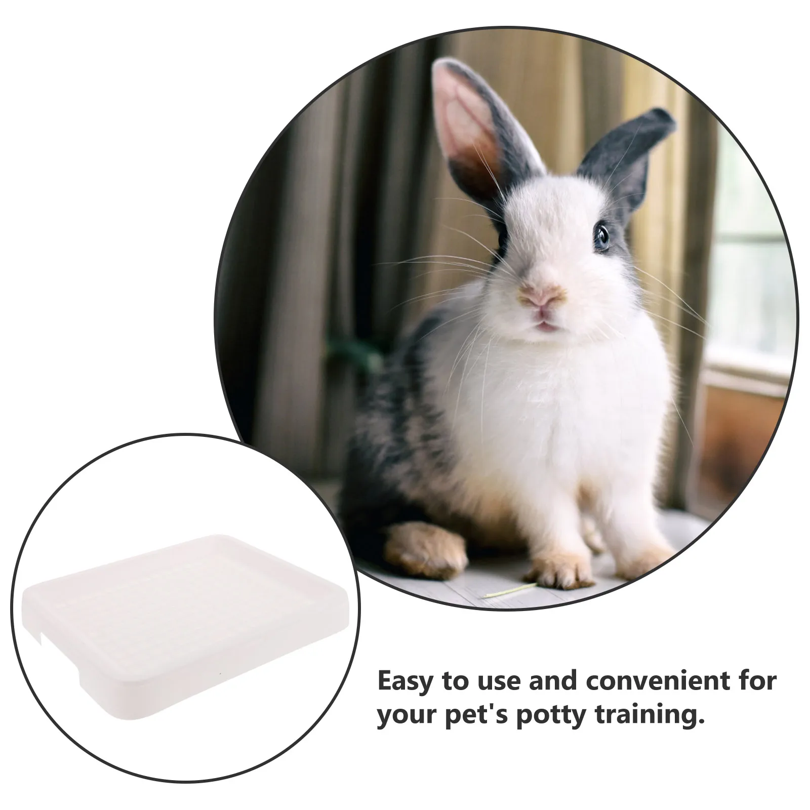 

Rabbit Litter Box Large Size Anti-Fall Bunny Potty for Small Pets with Heightened Fence Training Design Guinea Pig Toilet