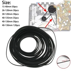 30-120pack Universal 26-135mm Mix Cassette Tape Machine Belt New Assorted Common Belt for Recorders Walkman DVD Drive