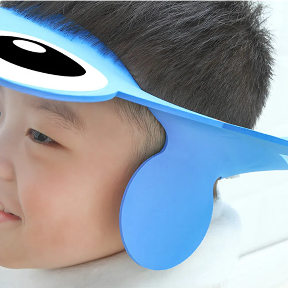 

2Pcs Baby Shower Cap Adjustable Elastic Soft Bath Ear Eye Protect Hat Infant Shampoo Shield Kids Shower Visor 1 Rose Red