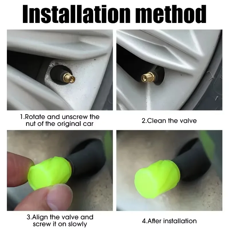 New Luminous Tire Valve Cap Universal Auto Motorcycle Bike Wheel Nozzle Dustproof Tyre Valve Stem Fluorescent Car Accessories