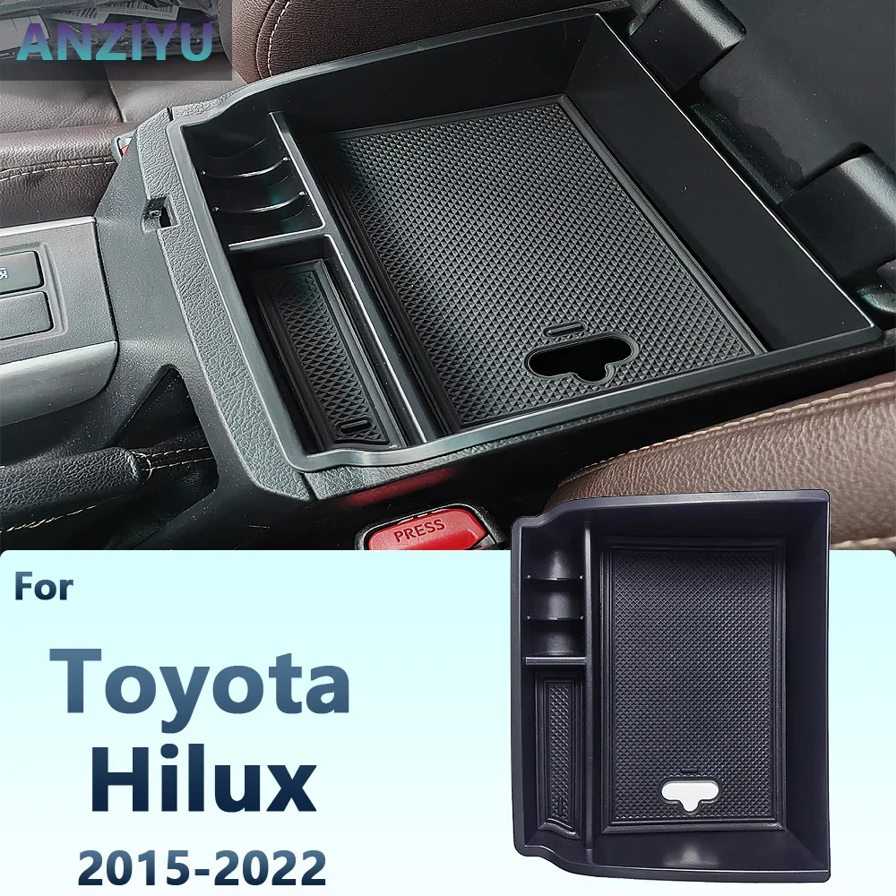 

For Toyota Hilux 2023 2022 2021 2020 2019-2015 Car Armrest Storage Box Center Console Organizer Container Coin Tray Accessories