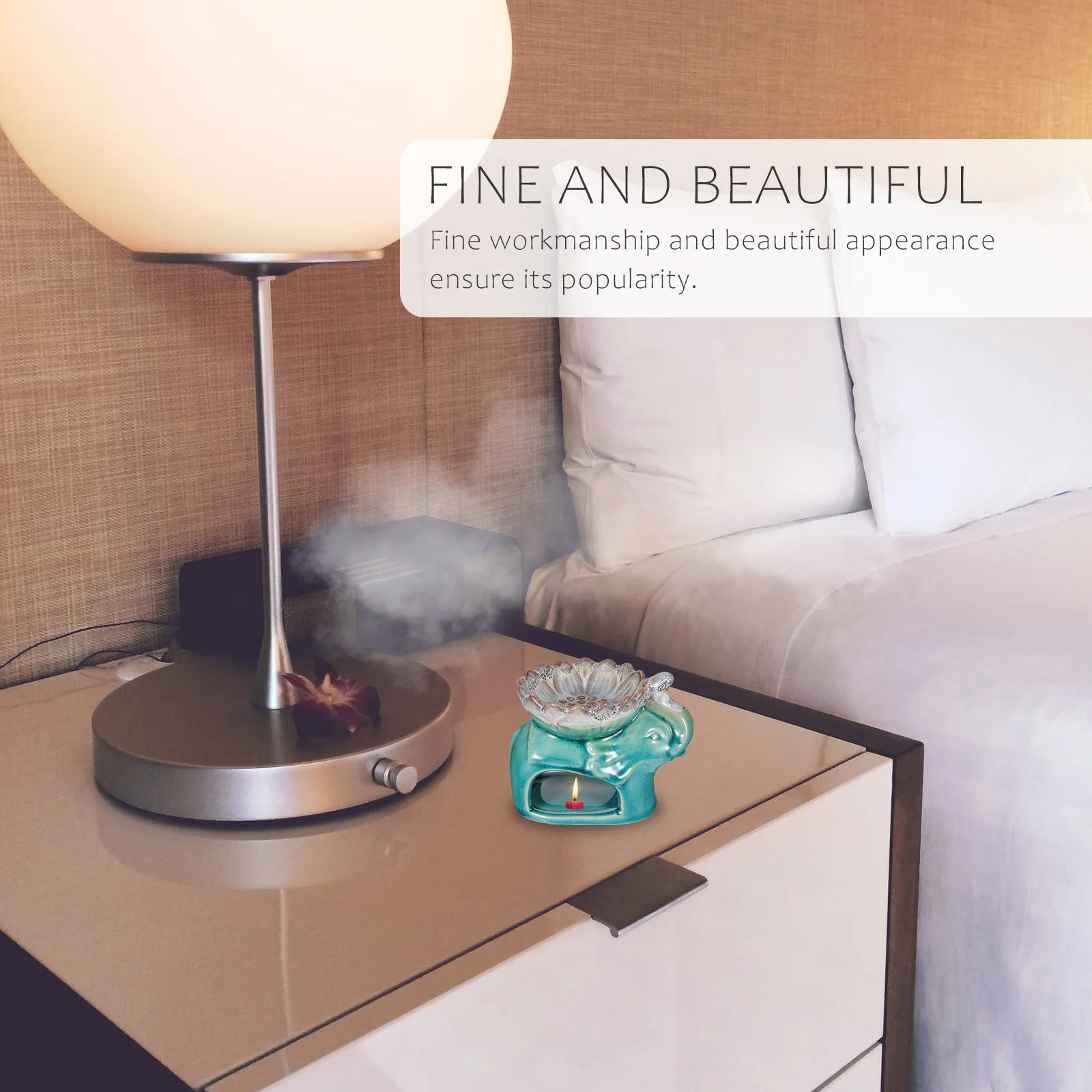 

Ceramic Essential Oil Aroma Burner Incense Holder Portable Lightweight for Bedroom Living Room Dining Room Office Use