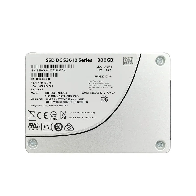 

SSD DC S3610 Series 800GB for INTEL 2.5 Inch 6Gb/s SATA SSD 800G Solid State Drive