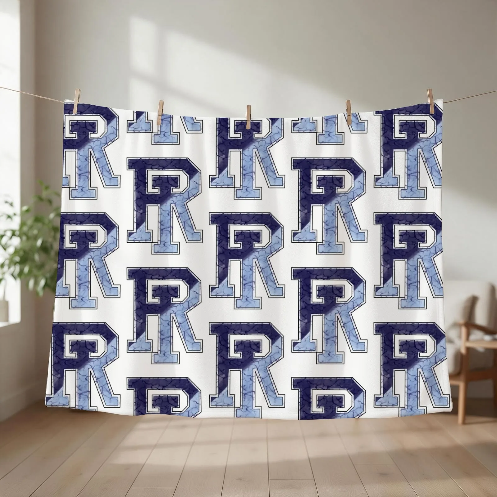 RHODY RAMS Marbled URI Throw Blanket couch cozy soft plush fuzzy picnic outdoor blanket
