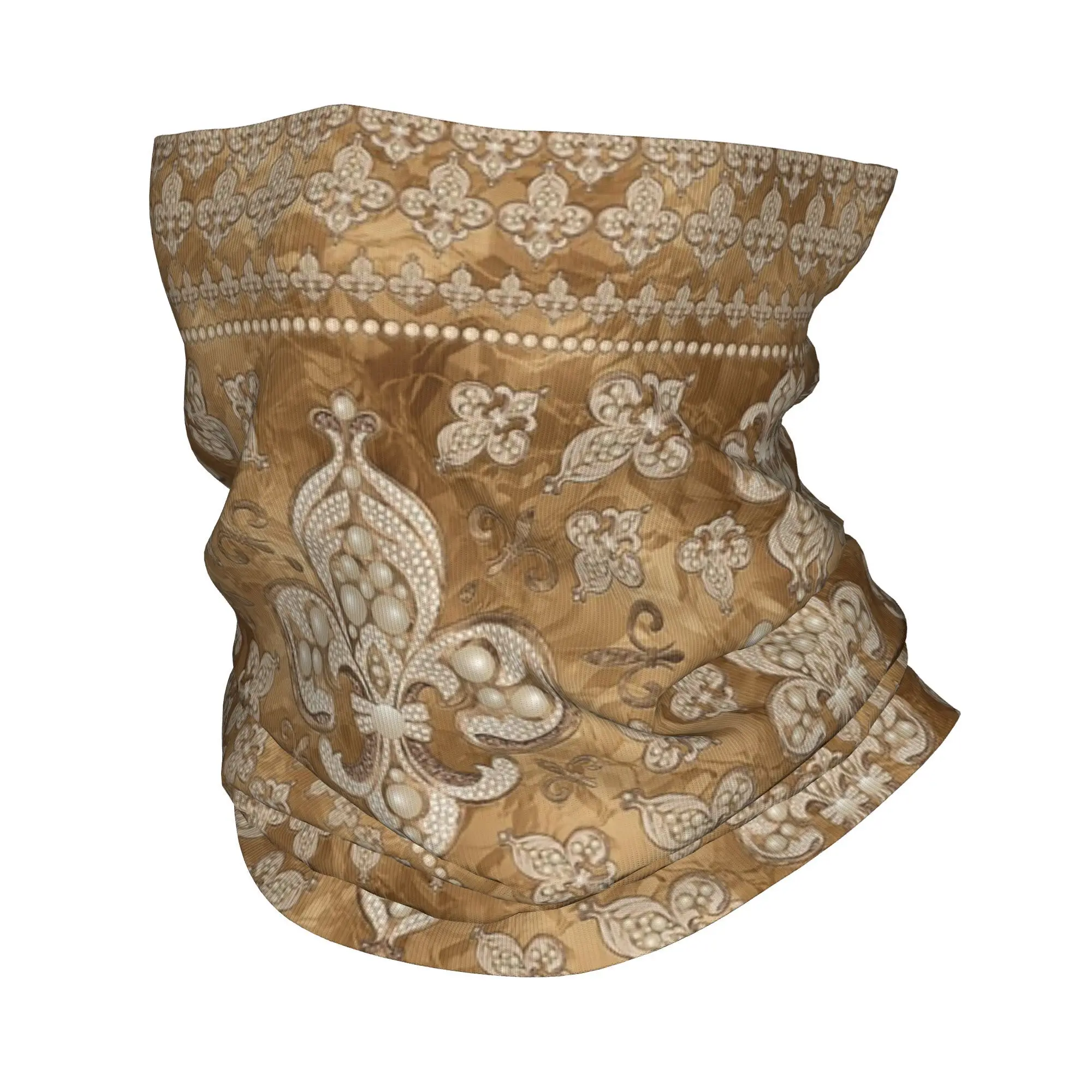 

Fleur-de-lis роскошная бандана с жемчугом и золотом, гетры с принтом, волшебный шарф, теплая маска для лица, дышащая маска для бега унисекс для взрослых