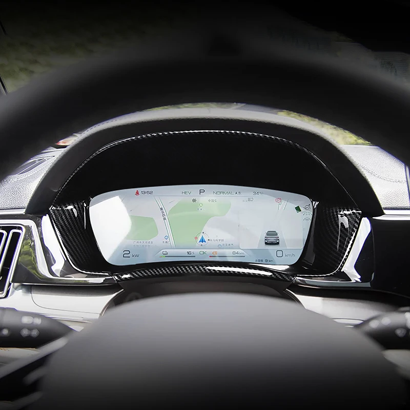 

Цветная рамка датчика топлива из углеродного волокна, украшение для BYD Song PLUS 2023, Стайлинг автомобиля, внутренняя накладка на панель приборов